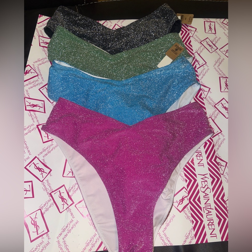 Victorias Secret Pink Swim Shimmer Bikini bottoms sz M